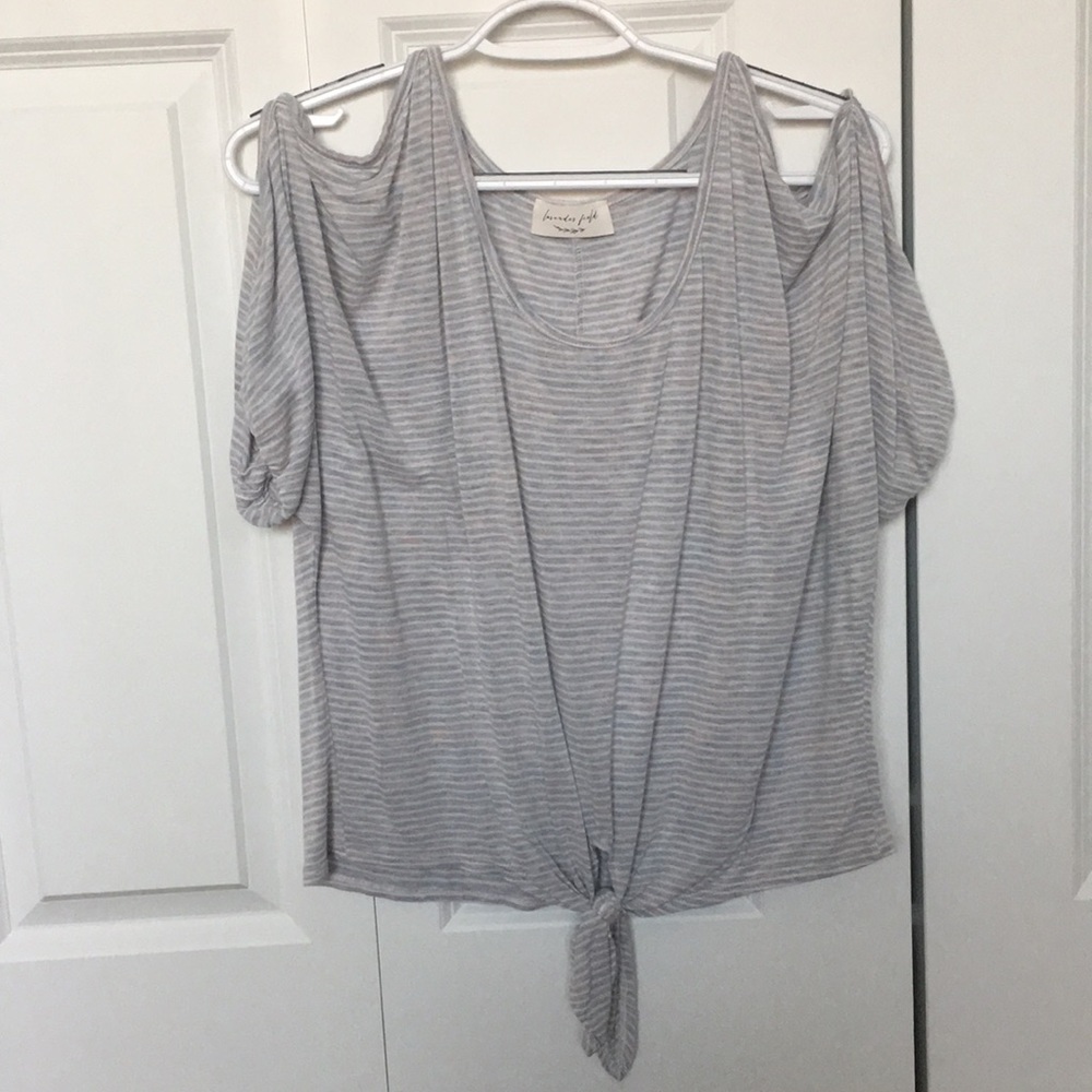 Women’s Anthropologie Lavender Field cutout top